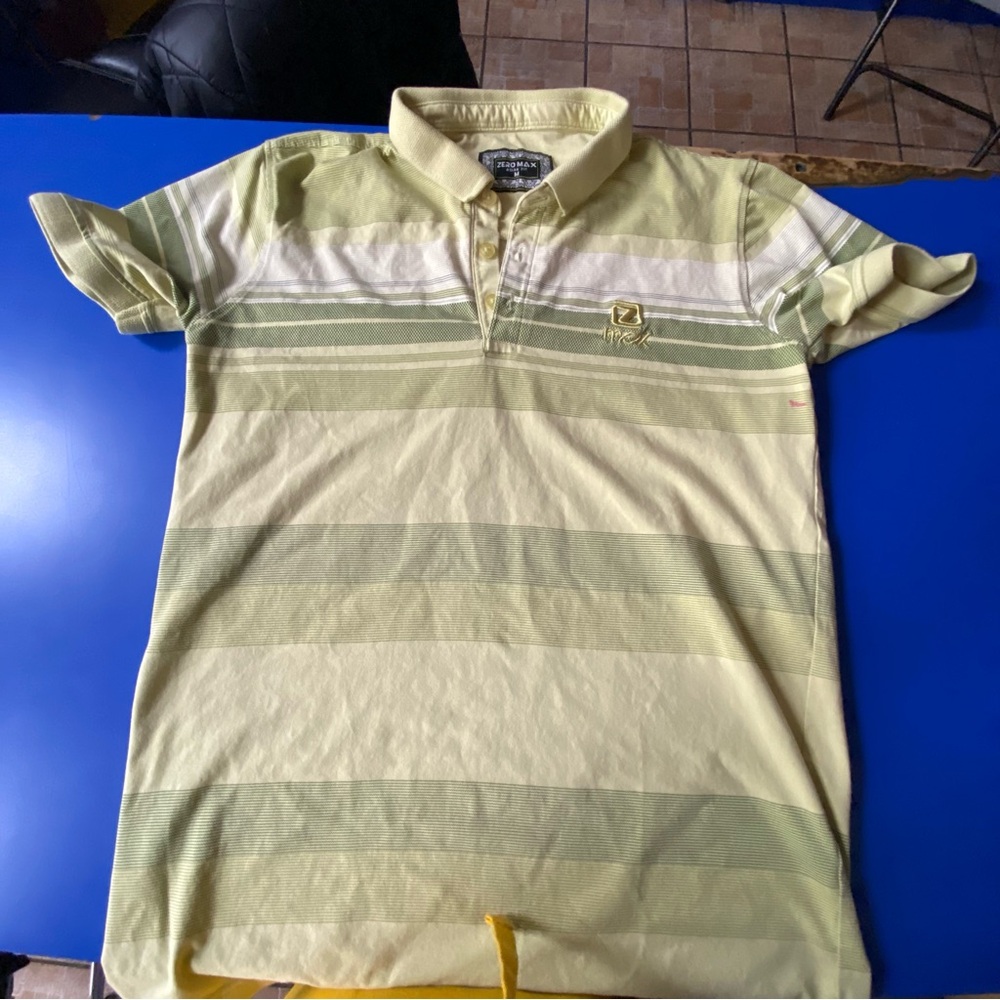 Roma Light Yellow and Olive Polo Shirt